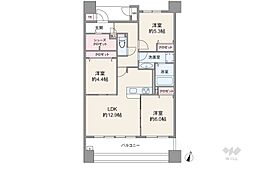 キングスクエア北大阪パークフェリス1番館 3LDKの間取図画像