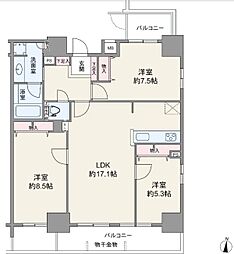 セレッソコート新大阪 3LDKの間取図画像