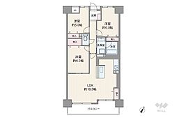 ダイアパレス吹田ウインドヒル 3LDKの間取図画像