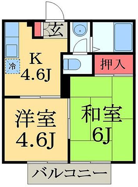 千葉県市原市五井(賃貸アパート2K・2階・33.00㎡)の写真 その2
