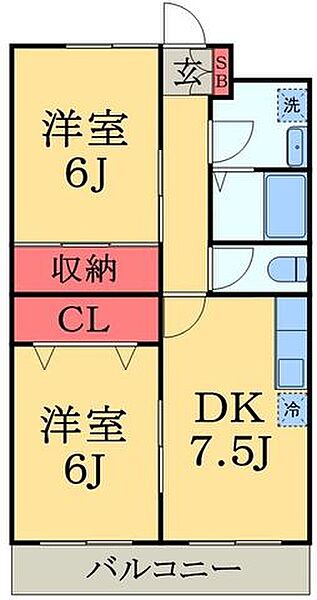 千葉県千葉市中央区仁戸名町(賃貸マンション2DK・3階・47.38㎡)の写真 その2