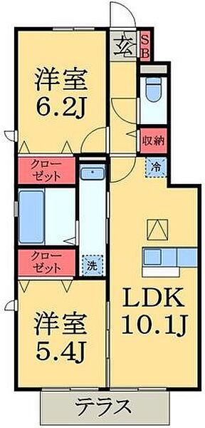 千葉県大網白里市駒込(賃貸アパート2LDK・1階・50.68㎡)の写真 その2