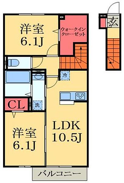 千葉県茂原市上林(賃貸アパート2LDK・2階・57.10㎡)の写真 その2