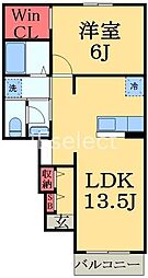 JR外房線 大網駅 徒歩19分の賃貸アパート 1階1LDKの間取り
