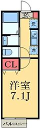 JR外房線 土気駅 徒歩6分の賃貸アパート 2階1Kの間取り
