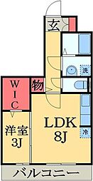 JR内房線 八幡宿駅 徒歩3分の賃貸アパート 3階1LDKの間取り