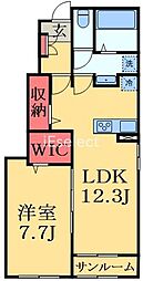 JR内房線 五井駅 バス10分 君塚二丁目下車 徒歩2分の賃貸アパート 1階1LDKの間取り