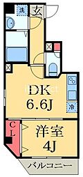 JR京葉線 蘇我駅 徒歩4分の賃貸マンション 3階1DKの間取り