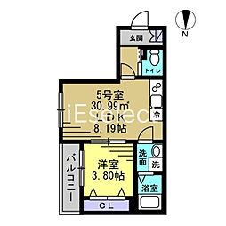 JR京葉線 蘇我駅 徒歩13分の賃貸アパート 3階1LDKの間取り