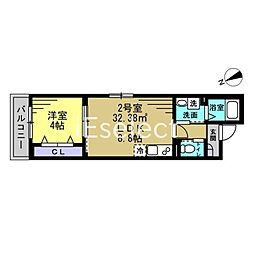 京成千原線 千葉寺駅 徒歩11分の賃貸アパート 3階1LDKの間取り