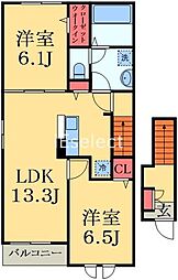 グリシーヌ 2LDKの間取図画像