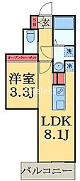 Maison Aomi ワンルームの間取図画像