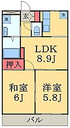 エルガーデン 2LDKの間取図画像