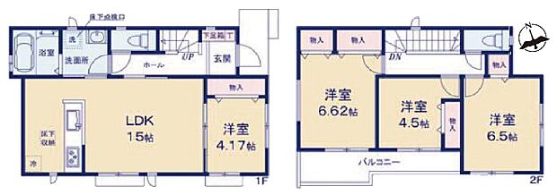 全室南向きで陽当たり良好の間取り!全室洋室です!