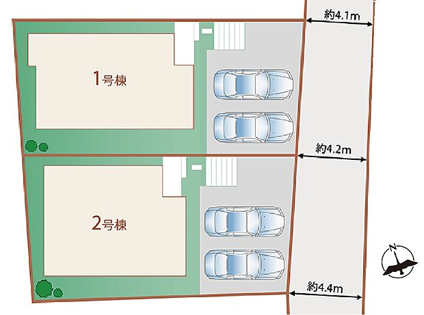 1号棟　カースペース並列2台可！