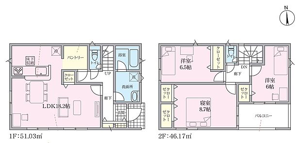 全室6帖以上の3LDK物件です。