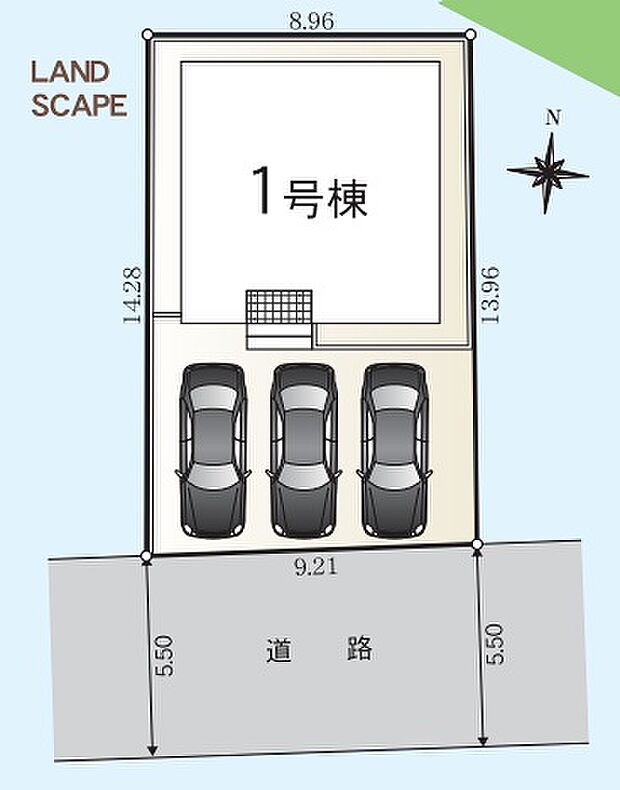 カースペース並列3台駐車可。全1棟現場。