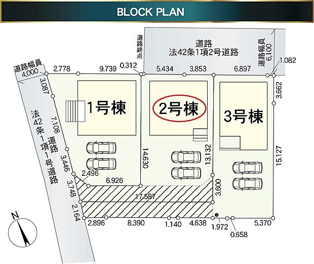 2号棟区画図 カースペース2台以上可