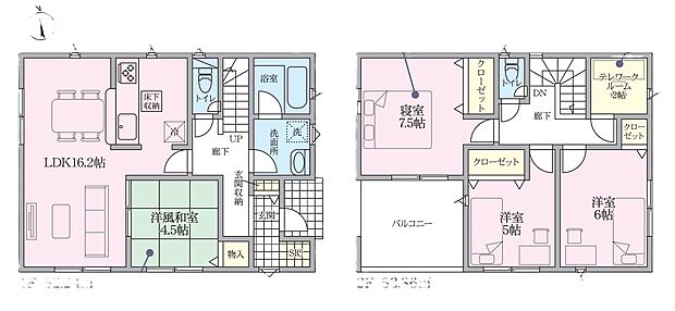【人気の間取り】生活動線が計算された16.2帖のLDKの間取りです。家族が自然と集まる空間設計。