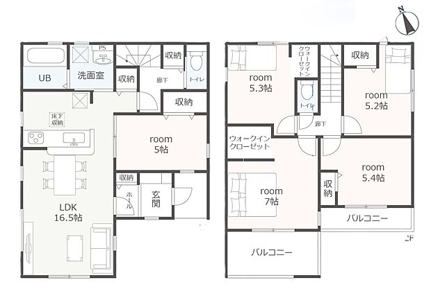 5LDKの広々間取りでゆとりある住空間です！