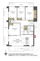 藤和シティコープ平町 4LDKの間取図画像
