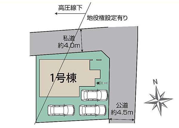 【区画図】カースペースは3台分ございます。全1棟のご紹介。お気軽にお問い合わせ下さい。