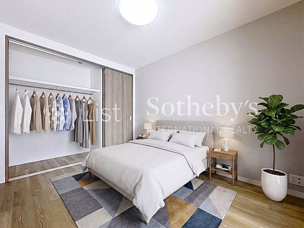 ■収納■各お部屋には容量たっぷりのクローゼット付き♪お洋服やかさばる荷物もすっきり整理できますね！※本画像はAIによるバーチャルステージングを施したイメージです。
