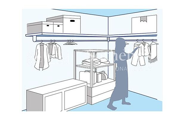 ゆとりある広さで大容量の収納スペースに！お洋服も見やすくすぐ欲しいものが手に取れて便利です！ご家族分の衣替えのお洋服なども収納してください！