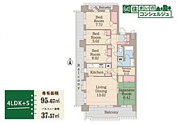 ヴィラージュ・ヴェール7番館 4SLDKの間取図画像