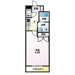ラグナガーデンカメガワ 1Kの間取図画像