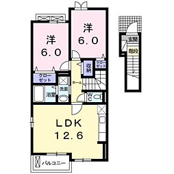 サンライズ・メビウス2 2LDKの間取図画像