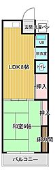 壽マンション 1LDKの間取図画像