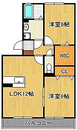 セジュール壱号館 2LDKの間取図画像