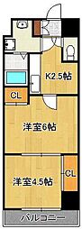 アヴィニールNo.5 2Kの間取図画像