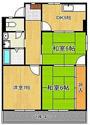 日明コータース 3DKの間取図画像