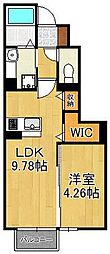 アカイユ3 1LDKの間取図画像