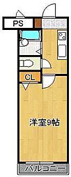 ギャラン南小倉 1Kの間取図画像