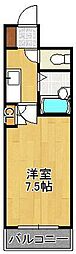 リファレンス南小倉 1Kの間取図画像