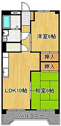 アヴィニール金田2 2LDKの間取図画像