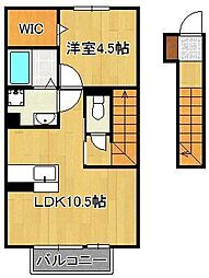 アッサンブレS 1LDKの間取図画像