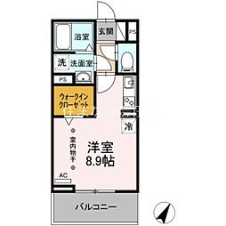 セジュール・オッツM 2階ワンルームの間取り