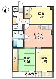 元町ヒルズ 3階3LDKの間取り