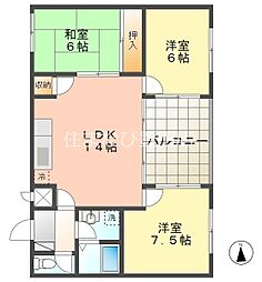 カーサジオ 3階3LDKの間取り