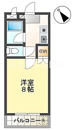 ジョイフル音貝 1Kの間取図画像
