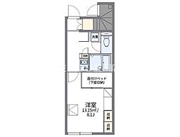 レオパレス入山2 1Kの間取図画像