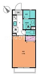 ベルメゾン向金 1Kの間取図画像