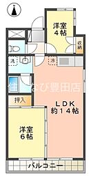 あいちビル 2LDKの間取図画像