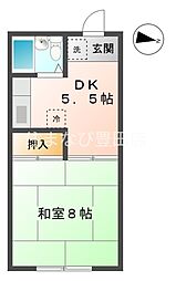 小川ハイツ 1DKの間取図画像