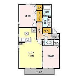アスコットD 2LDKの間取図画像