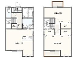 メープルコート宮ノ越 2LDKの間取図画像